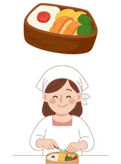弁当を作る女性